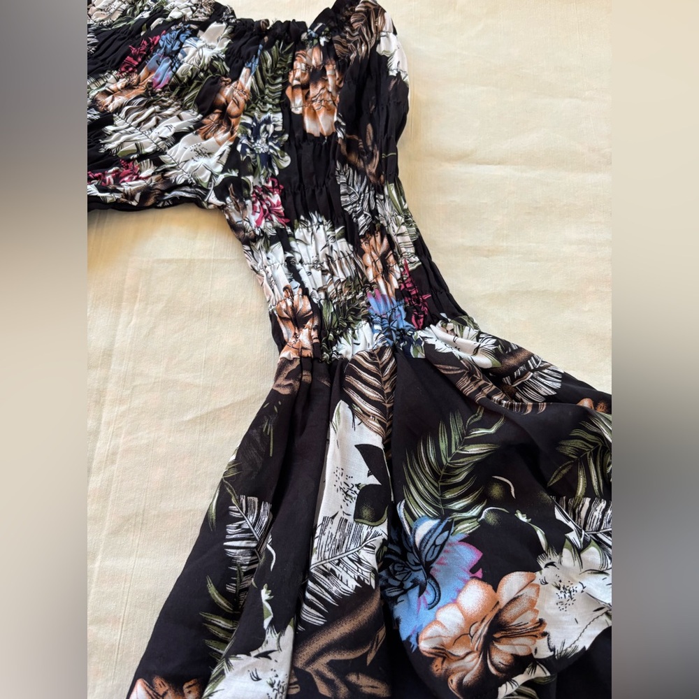 Ewto Elegant Floral Off-Shoulder Crop Top Size M long sleeve - Picture 12 of 14